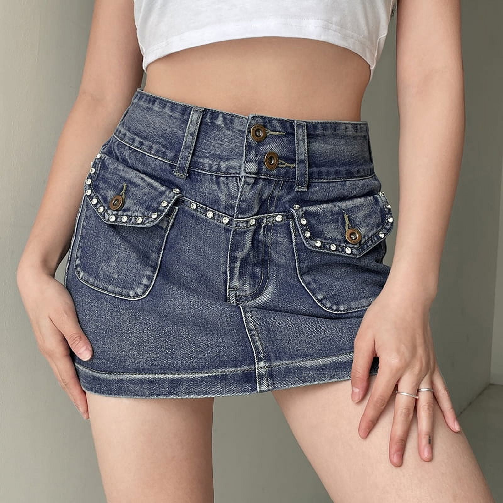Versace Y2K Jeans Couture Micro Mini Skirt Short Denim Mini Skirt - Ruby  Lane